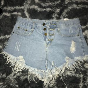 Light denim shorts